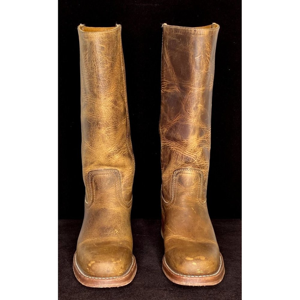 Vintage Frye Campus Knee High Boot Old Tan Leather Size 8.5 - Picture 3 of 11